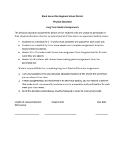 Black Horse Pike Regional School District Physical Education Long