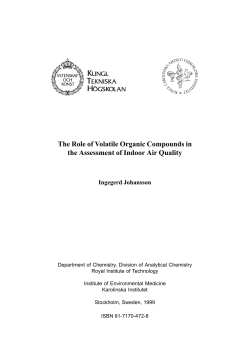 The Role of Volatile Organic Compounds in the Assessment