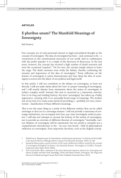 E pluribus unum? The Manifold Meanings of Sovereignty