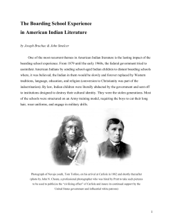 The Boarding School Experience in American Indian Literature