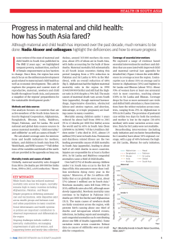 Progress in maternal and child health: how has South Asia fared?
