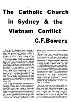 The Catholic Church in Sydney and the Vietnam conflict