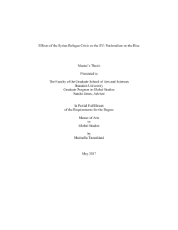 Effects of the Syrian Refugee Crisis on the EU: Nationalism on the