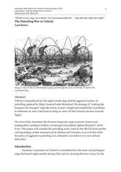 The Patrolling War in Tobruk