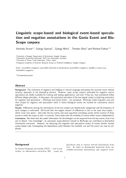 Linguistic scope-based and biological event-based specula