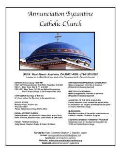 February 14, 2016 - Annunciation Byzantine Catholic Church