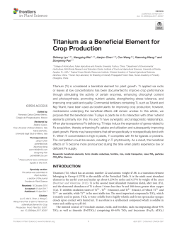 Titanium as a Beneficial Element for Crop Production