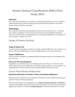 Dewey Decimal Classification (DDC) Print Study 2014