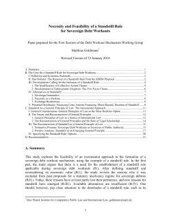 Necessity and Feasibility of a Standstill Rule for Sovereign