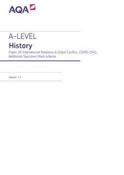 A-level History Additional Specimen mark scheme Paper 2K