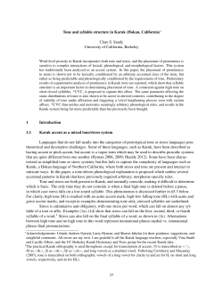Tone and syllable structure in Karuk