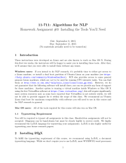 11-711: Algorithms for NLP Homework Assignment #0