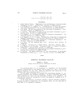 GEOMETRIC RECURRENCE RELATION
