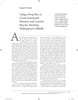 Using a Prop Box to Create Emotional Memory and Creative