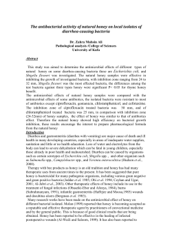 The antibacterial activity of natural honey on