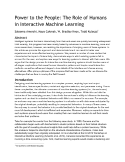 Power to the People: The Role of Humans in Interactive