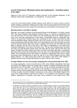 Monetary policy and employment