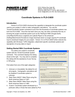Coordinate Systems in PLS-CADD
