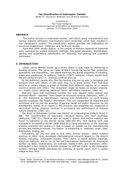 The Classification of Indonesian Textiles