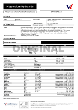 Magnesium Hydroxide - Valetime Group Limited