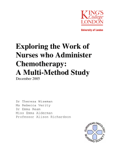 Exploring the Work of Nurses who Administer Chemotherapy: A