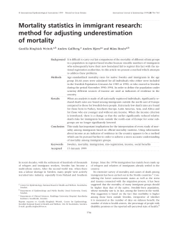 Mortality statistics in immigrant research: method for adjusting