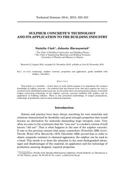 sulphur concrete`s technology and its application to the