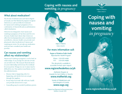 Coping with nausea and vomiting in pregnancy