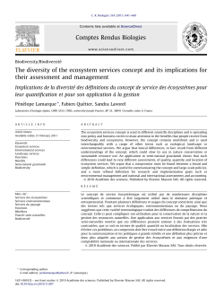 The diversity of the ecosystem services concept and its
