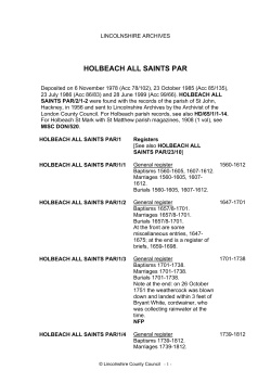 Holbeach All Saints - Lincolnshire County Council