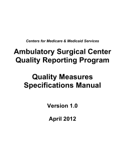 Ambulatory Surgery Centers Quality Reporting Program