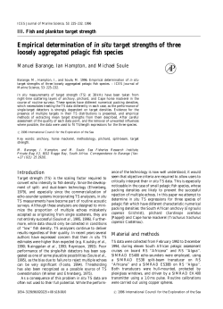 Empirical determination of in situ target strengths of three loosely