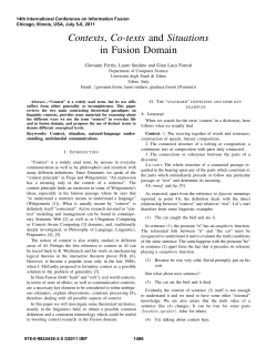 Contexts, Co-texts and Situations in Fusion Domain