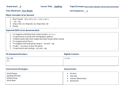Grade 3 Spelling Curriculum 2012