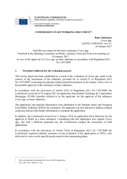 EUROPEAN COMMISSION COMMISSION STAFF WORKING