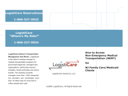 LogistiCare &ldquo;Where`s My Ride?&rdquo; 1-866-527
