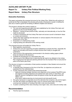 Appendix 3.0.19 - Unitary Plan Structure - report