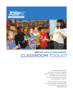 JDRF KiDs WalK to CuRe Diabetes Classroom ToolkiT