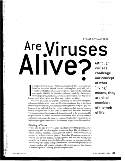Are viruses alive? - University of Arizona | Ecology and Evolutionary