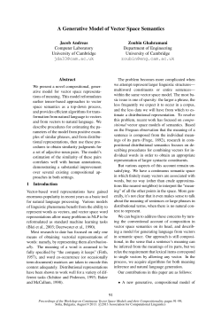 A Generative Model of Vector Space Semantics