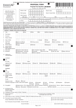 Proposal Form - Exide Life Insurance