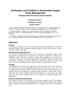 Challenges and Conflicts in Sustainable Supply Chain