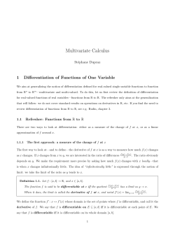 3. Multivariate Calculus