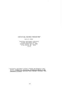 STATISTICAL WEATHER FORECASTINGA`