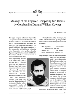Musings of the Captive : Comparing two Poems by