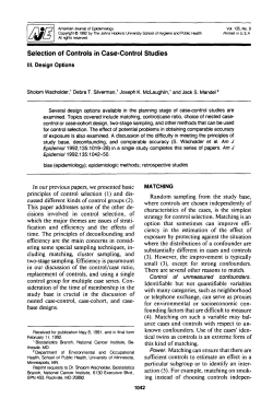 Selection of Controls in Case-Control Studies