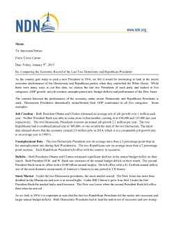 Comparing the Economic Record of the Last T