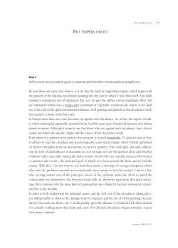 pro tempera oratio - Fondazione De Chirico