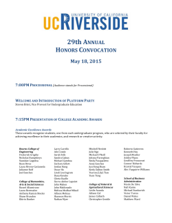 29th ANNUAL - Undergraduate Research, Scholarship and Creative