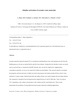 Alkaline activation of ceramic waste materials